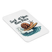 自分のペースでサーフカタツムリおもしろいサーフィン マグネット (右側)