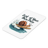 自分のペースでサーフカタツムリおもしろいサーフィン マグネット (左側)