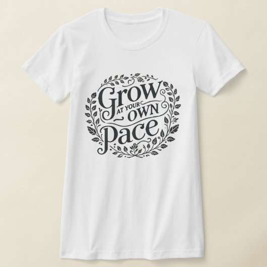自分のペースで成長するスリムフィットティー女性用ティー Tシャツ (レイダウン)