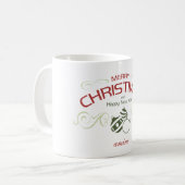 自分のホリデークリスマスファミリーマグを作成 コーヒーマグカップ (正面左)