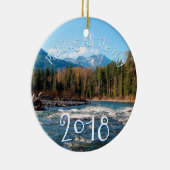 自分のホワイトウォーターのChirstmas写真を作成する セラミックオーナメント (右)