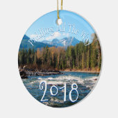 自分のホワイトウォーターのChirstmas写真を作成する セラミックオーナメント (左)