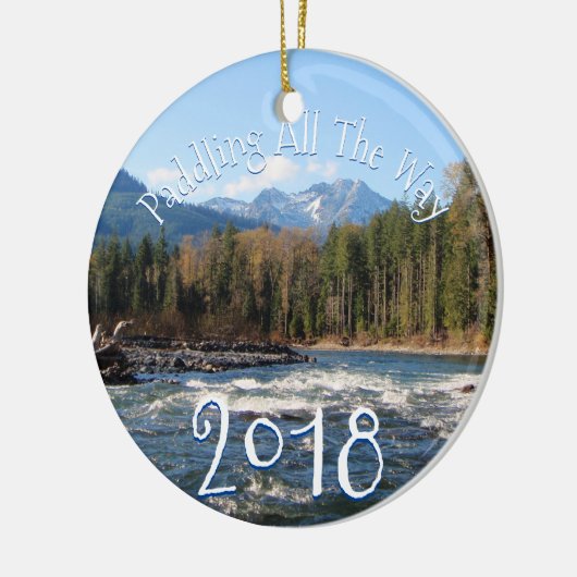 自分のホワイトウォーターのChirstmas写真を作成する セラミックオーナメント (左)