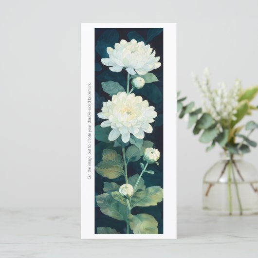 自分のホワイトカーネーションのブックマークカードを作成 (スタンド正面)