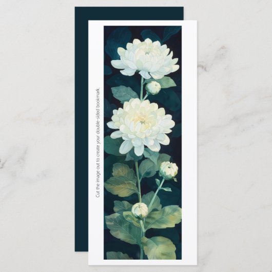 自分のホワイトカーネーションのブックマークカードを作成 (正面/裏面)