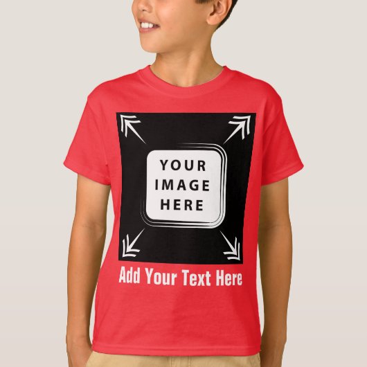 自分のボーイズTシャツを作成イメージを追加フォト文字 Tシャツ (正面)