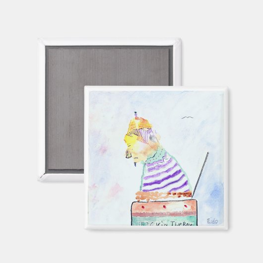 自分のポップ・アートの将来を見据える マグネット (正面/裏面)