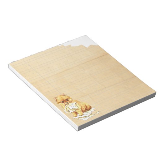 自分のポメラニア犬の宿題 ノートパッド (アングル)