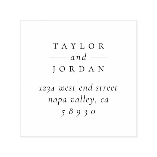 自分のミニマリストの結婚差出人住所を作成 セルフインキングスタンプ (デザイン)