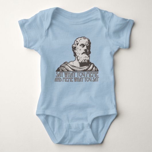 自分のミームとミームを言う ベビーボディスーツ (正面)