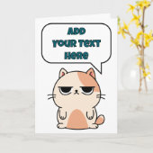 自分のメッセージを追加おもしろい, Cat カード (黄色い花)