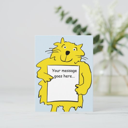 自分のメッセージを追加するためのCatの保持ボード ポストカード (スタンド正面)