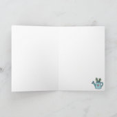 自分のメッセージを追加する、かわいい散水缶 カード (内部)