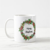 自分のメリークリスマスの家族の写真を作成する コーヒーマグカップ (左)