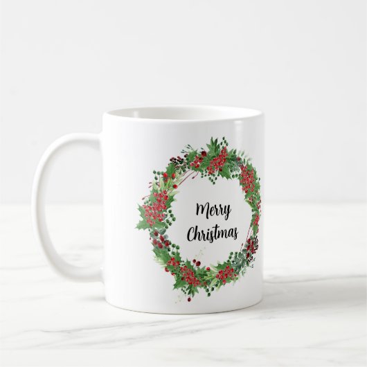 自分のメリークリスマスの家族の写真を作成する コーヒーマグカップ (左)