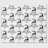 自分のモダン初めてのクリスマストナカイのスクリプトパターン ラッピングペーパー (フラット)