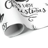 自分のモダン初めてのクリスマストナカイのスクリプトパターン ラッピングペーパー (ロールコーナー)