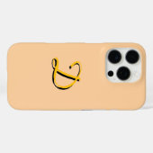 自分のモノグラムの桃でパーソナライズ Case-Mate iPhoneケース (裏面 (横))