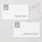 自分のモノグラムエレガントモダンプロフェッショナルシック 名刺 (正面/裏面)