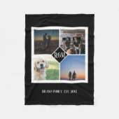 自分のモノグラムパーソナライズされたのカスタム写真を作成する フリースブランケット (正面)