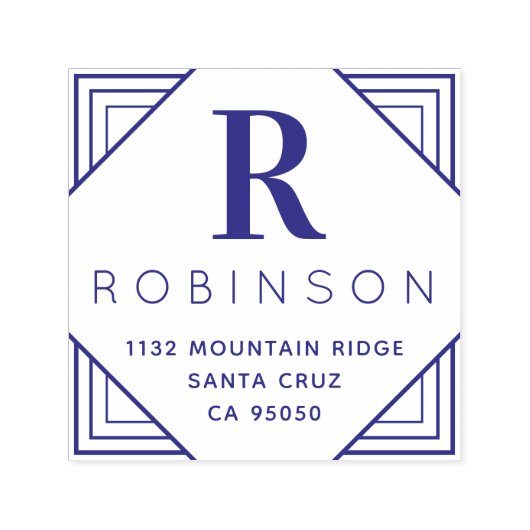 自分のモノグラム姓の作成差出人住所 セルフインキングスタンプ (デザイン)