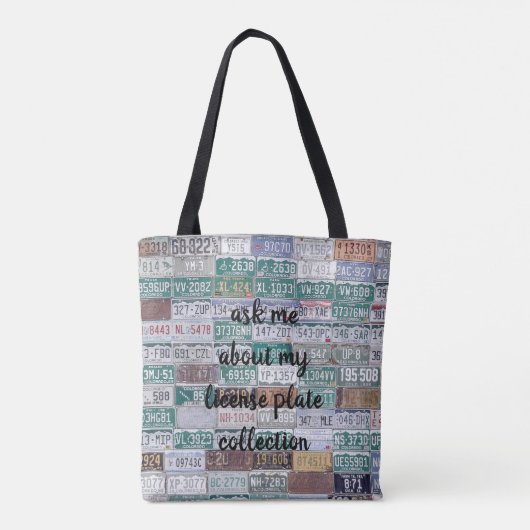 自分のライセ頼ンスプレートのコレクションについて トートバッグ (裏面)