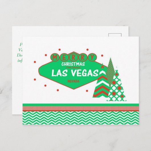 自分のラスベガスのクリスマスポストカードをカスタマイズします。 ポストカード (正面/裏面)