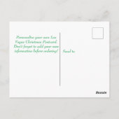 自分のラスベガスのクリスマスポストカードをカスタマイズします。 ポストカード (裏面)