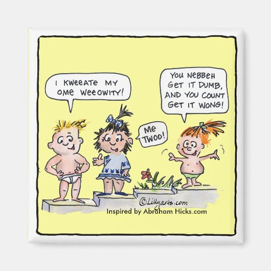 自分のリアリティマグネットを作る漫画の子供 マグネット (正面)