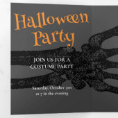 自分のリスクハローウィンパーティ 三つ折り招待状 (内部最初)