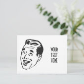 自分のレトロを作る幸せな男の頭のギフト ポストカード (スタンド正面)