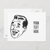 自分のレトロを作る幸せな男の頭のギフト ポストカード (正面/裏面)