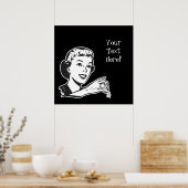 自分のレトロを作カスタム成する塩辛い女性 ポスター (キッチン)