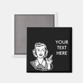 自分のレトロ不機嫌主婦ギフトを作成 マグネット (正面/裏面)