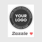 自分のロゴと編集可能メッセージに感謝 シール (シート)