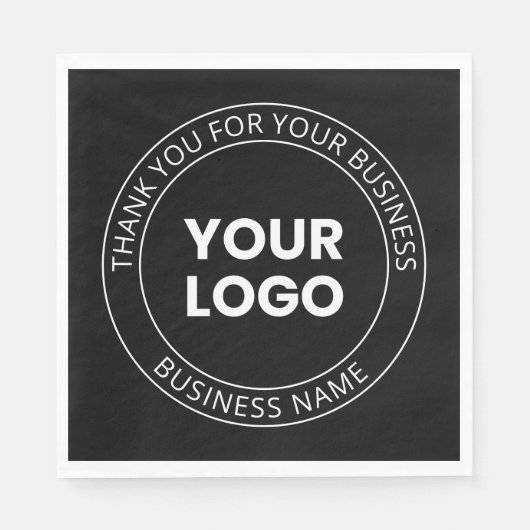 自分のロゴと編集可能メッセージに感謝 スタンダードランチョンナプキン (正面)
