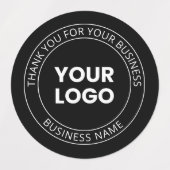 自分のロゴと編集可能メッセージに感謝 ラベル (デザイン1)