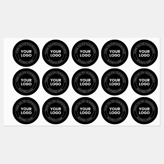 自分のロゴと編集可能メッセージに感謝 ラベル (シート)