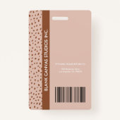 自分のロゴトレンディーベージュBoho Brown従業員ID バッジ (裏面)