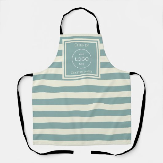 自分のロゴレストランバーシェフウェイターエプロン エプロン (正面)