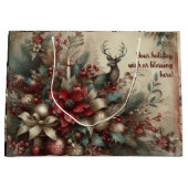 自分のロマンチックなクリスマススタビクトリアンッグを作成する ラージペーパーバッグ (正面)