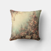 自分のロマンチックなクリスマスツリーをビクトリアン作成する クッション (裏面)