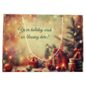 自分のロマンチックなクリスマスツリーを作成 ラージペーパーバッグ (裏面)