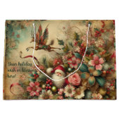 自分のロマンチックなクリスマスビクトリアン格言の作成 ラージペーパーバッグ (正面)