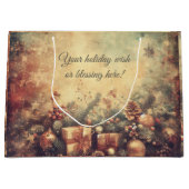 自分のロマンチックなクリスマスプレゼントを作成&パイン ラージペーパーバッグ (正面)