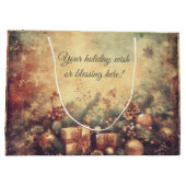 自分のロマンチックなクリスマスプレゼントを作成&パイン ラージペーパーバッグ (裏面)