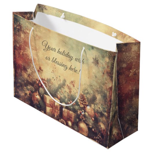 自分のロマンチックなクリスマスプレゼントを作成&パイン ラージペーパーバッグ (裏面アングル)