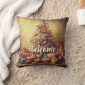 自分のロマンチックなクリスマスモーニングツリーを作成 クッション (ブランケット)