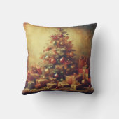 自分のロマンチックなクリスマスモーニングツリーを作成 クッション (裏面)