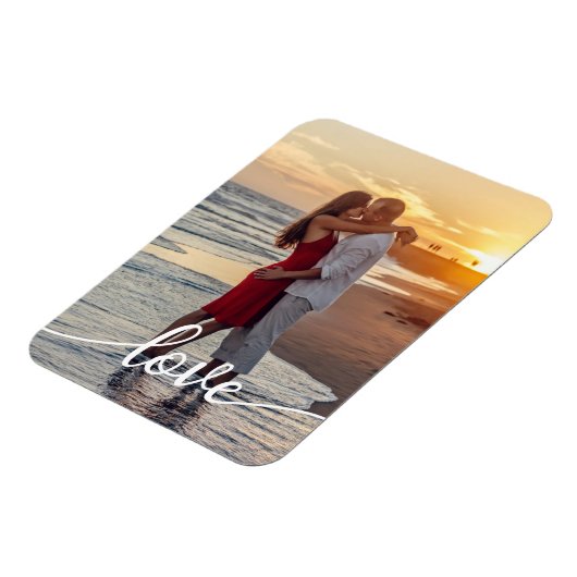 自分のロマンチックなラブフォトを追加 マグネット (左側)